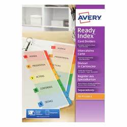 Avery 01734501, Impression laser/jet d'encre, A4 (210x297 mm), 6 feuilles, 200 g/m², Couleurs assorties