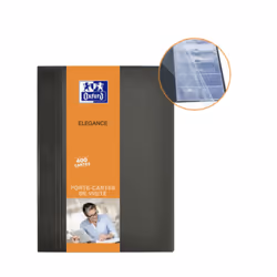 Oxford 100207184, Polyvinyl chloride (PVC), Noir, 400 cartes, 55 x 90 mm, 245 mm, 310 mm