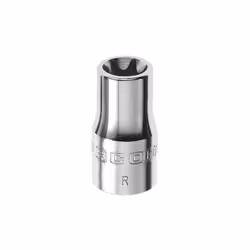 Douille 1/4'' torx E10 Facom RTX10 Longueur 22 mm Grandeur E10 Pour vis mâles Torx. Usage à main. Chromée.