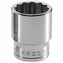 Douille 1/2'' 12 pans de 30 mm Facom S30 ISO 2725-1, DIN 3124, NF ISO 2725-1 Longueur 44 mm Diamètre 40,4 mm Clé de 30 mm Poi ...
