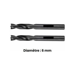 Forets à dépointer diamètre 6mm - 225.6J2 - Ce produit de marque est neuf. - Facom