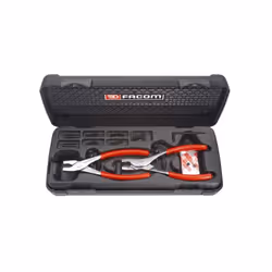 Description générale Le coffret FACOM 470 est conçu pour faciliter le travail avec les circlips intérieurs et extérieurs. Il  ...