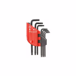 Nombre de pièces = 7 Contenu du set = Torx : T10 ; T15 ; T20 ; T25 ; T27 ; T30 ; T40 Forme = L Jeux de clés Torx® à tête sphé ...