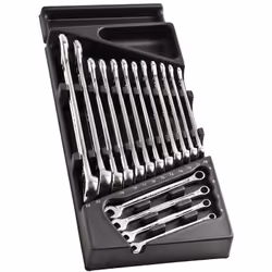 Description générale Ce module de clés mixtes FACOM MOD.440-1PB comprend 16 clés de 6 à 24 mm, offrant robustesse et praticit ...