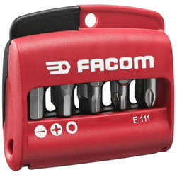 Jeu de 10 embouts mixte Fente / pz / 6 pans Facom E.111PB