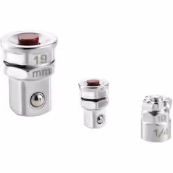 Description générale Ce lot de 2 adaptateurs vous permet d'utiliser votre clé à cliquet de 10 mm et 19 mm avec des douilles c ...