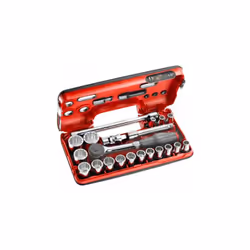 Taille d'entraînement = 1/2" Type de kit = Jeu de douilles Type d'entraînement = Carré Nombre de pièces = 21 Taille d’écrou = ...