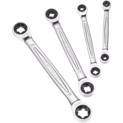 Jeux de 4 clés à cliquet Profil E E-TORX Facom 464TX.J4PB Mécanisme à cliquet compact et réversible par retournement de la cl ...