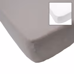 BABYCALIN 2 Draps Housse Bébé Blanc Taupe 60 x 120 cm - Jersey - 130gr/m²