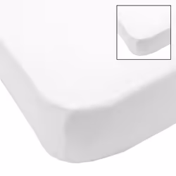 BABYCALIN Lot de 2 draps housse 70x140 cm Blanc/blanc