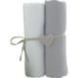 BABYCALIN 2 Draps Housse Bébé Blanc Gris 70 x 140 cm - Jersey - 130gr/m²