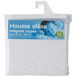 BABYCALIN Housse Alèse Intégrale Bébé Zippée 60 x 120 x 10 cm en Eponge
