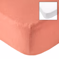 BABYCALIN Lot de 2 draps housse 70x140cm Terracotta
