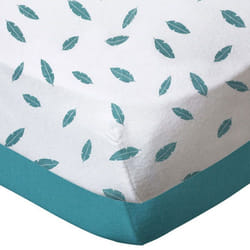 Drap housse 70x140 cm x2 pcs Plumes / Bleu - draps housse bébé en coton