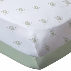 Lot de 2 draps-housses 60x120 cm - Montgolfières Vert Amande