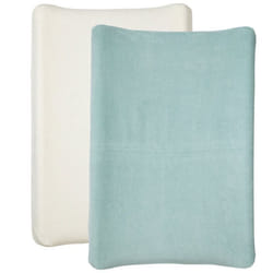 Housse pour matelas à langer Blanc / Bleu Vert x2 pcs en éponge - Housse matelas à langer 50x70 cm