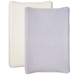 Housse pour matelas à langer Écru / Lilas x2 pcs en éponge - Housse matelas à langer 50x70 cm