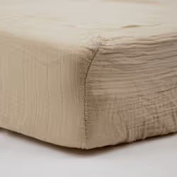 Drap housse 70x140 cm Taupe - Drap housse bébé en Gaze de coton