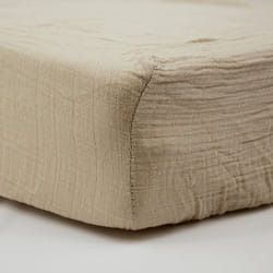 Drap housse 70x140 cm Taupe - Drap housse bébé en Gaze de coton