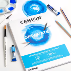 Canson Graduate Aquarelle, Papier à lettres, 250 g/m², 20 feuilles