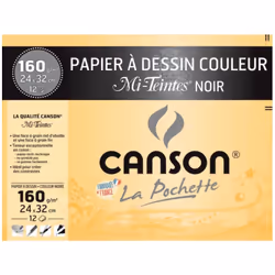 Canson Pochette Mi-Teintes, Papier à lettres, 160 g/m², 12 feuilles