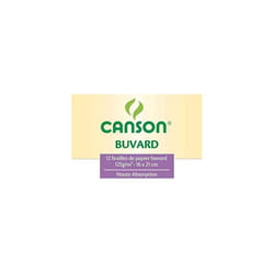 Papier buvard - CANSON - 160 x 210 mm - 125 g/m2 - Blanc - 12 feuilles