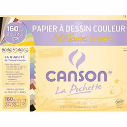 Canson 200002789, papier d'art, 160 g/m², 12 feuilles