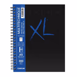 Canson XL Book, Noir, Bleu, A5 (148 x 210 mm), 300 g/m², 34 feuilles