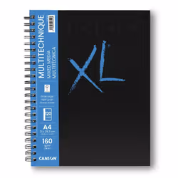 Canson XL Book, Noir, Bleu, A5 (148 x 210 mm), 160 g/m², 60 feuilles
