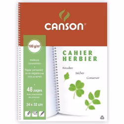 Cahier Herbier - CANSON - 240 x 320 mm - 48 pages - 180g - Intercalaires de séchage