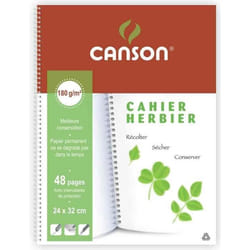 Cahier Herbier - CANSON - 240 x 320 mm - 48 pages - 180g - Intercalaires de séchage