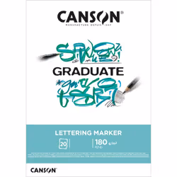 Canson Graduate Lettering Marker, Papier à lettres, 180 g/m², 20 feuilles