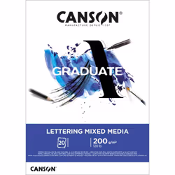 Canson Lettering Mixed Media, papier d'art, 200 g/m², 20 feuilles