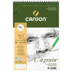 Album spiralé - CANSON - A4+ - 30 Feuilles - Papier Dessin C à grain - 180g Blanc