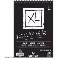 Carnet A5 - CANSON - XL - Dessin noir - 20 feuilles - 150 gr/m2