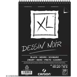 Carnet A5 - CANSON - XL - Dessin noir - 20 feuilles - 150 gr/m2