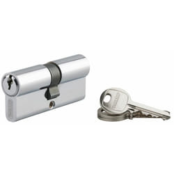 SP - Cylindre de serrure double entrée Ecopro, 35x35mm, aluminium, anti-arrachement, 3 clés, nickel