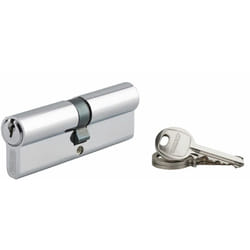 SP - Cylindre de serrure double entrée Ecopro, 45x45mm, aluminium, anti-arrachement, 3 clés, nickel