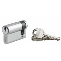 SP - Demi-cylindre de serrure Ecopro, 40x10mm, anti-arrachement, 3 clés, nickel