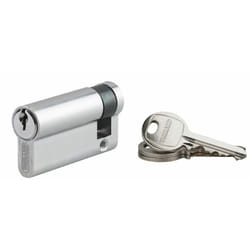 Demi-cylindre de serrure Ecopro, 50x10mm, anti-arrachement, 3 clés, nickel