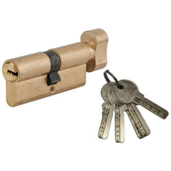 SP - Cylindre de serrure à bouton 5G, 30Bx30mm, laiton, anti-arrachement, 5 clés