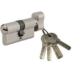 SP - Cylindre de serrure à bouton 5G, 40Bx40mm, nickel, anti-arrachement, 5 clés