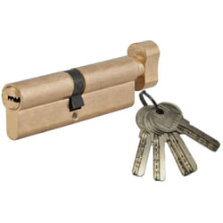Cylindre de serrure à bouton 5G, 50Bx30mm, laiton, anti-arrachement, 5 clés