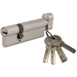 SP - Cylindre de serrure à bouton 5G, 60Bx30mm, nickel, anti-arrachement, 5 clés