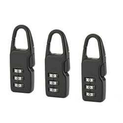 SP - Lot de 2 Cadenas à combinaison Swish, 3 chiffres, intérieur, anse acier, 21mm, noir