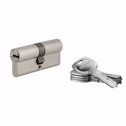 Profil européen laiton. Mécanisme à 6 goupilles. Protection contre le perçage par aiguille en acier trempé. Panneton anti arr ...