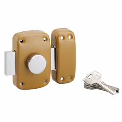 Verrou 9059 à bouton, cylindre Ø23 x 45 mm, 4 clés réversibles - SERRUPRIX
