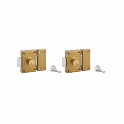 Lot de 2 verrous à double cylindre Ø25 x 40 mm, s'entrouvrant, 3 clés par verrou.