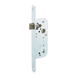 SP - Serrure encastrable pour porte intérieure, axe 40mm, blanche, bouts ronds, réversible