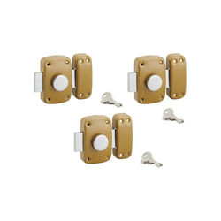 SP - Lot de 3 verrous à bouton, cylindre Ø23 x 40 mm, s'entrouvrant, 3 clés/verr.